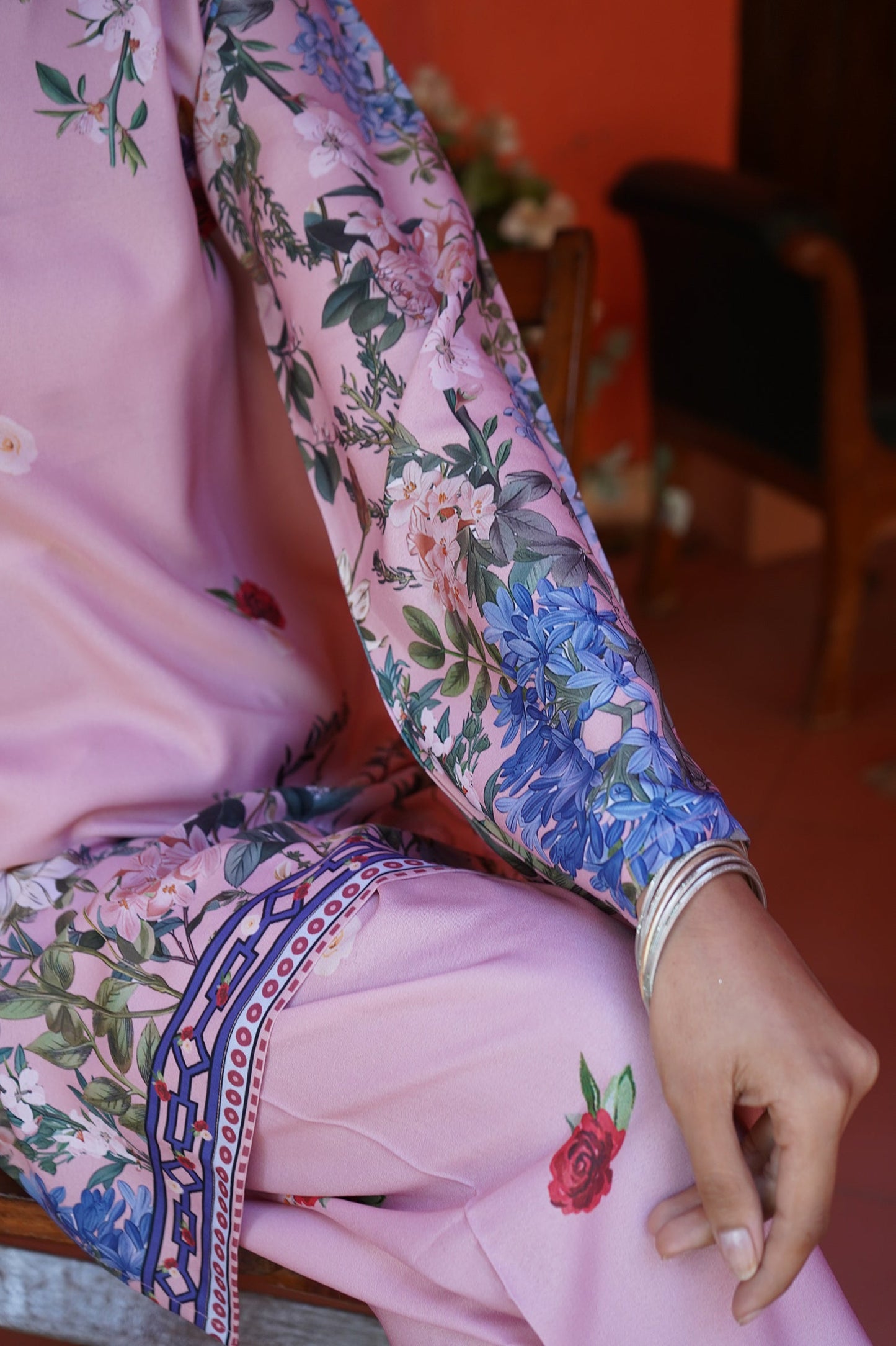 Printkari Poly Muslin Co-ord set in Pink